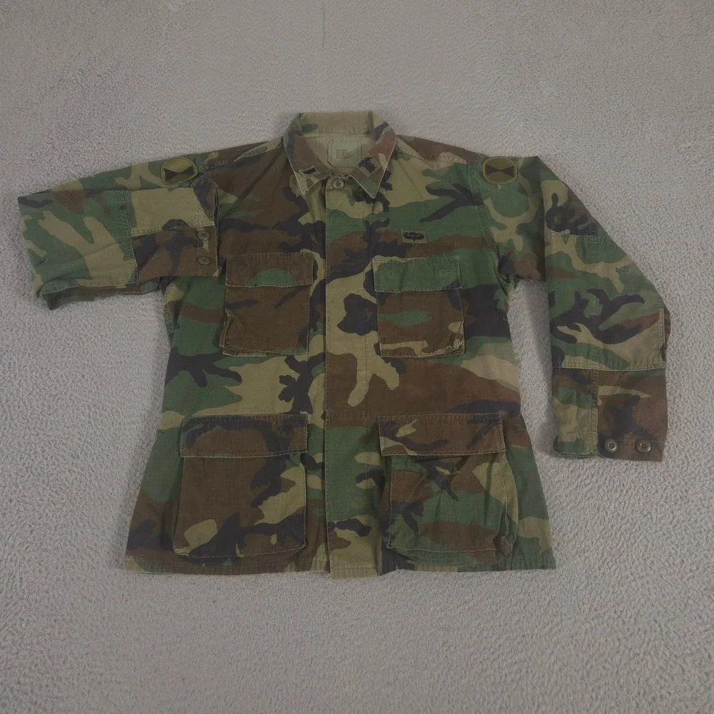 VINTAGE American Apparel Jacket Mens Medium Green Woodland Camo Ripstop 80s 90s